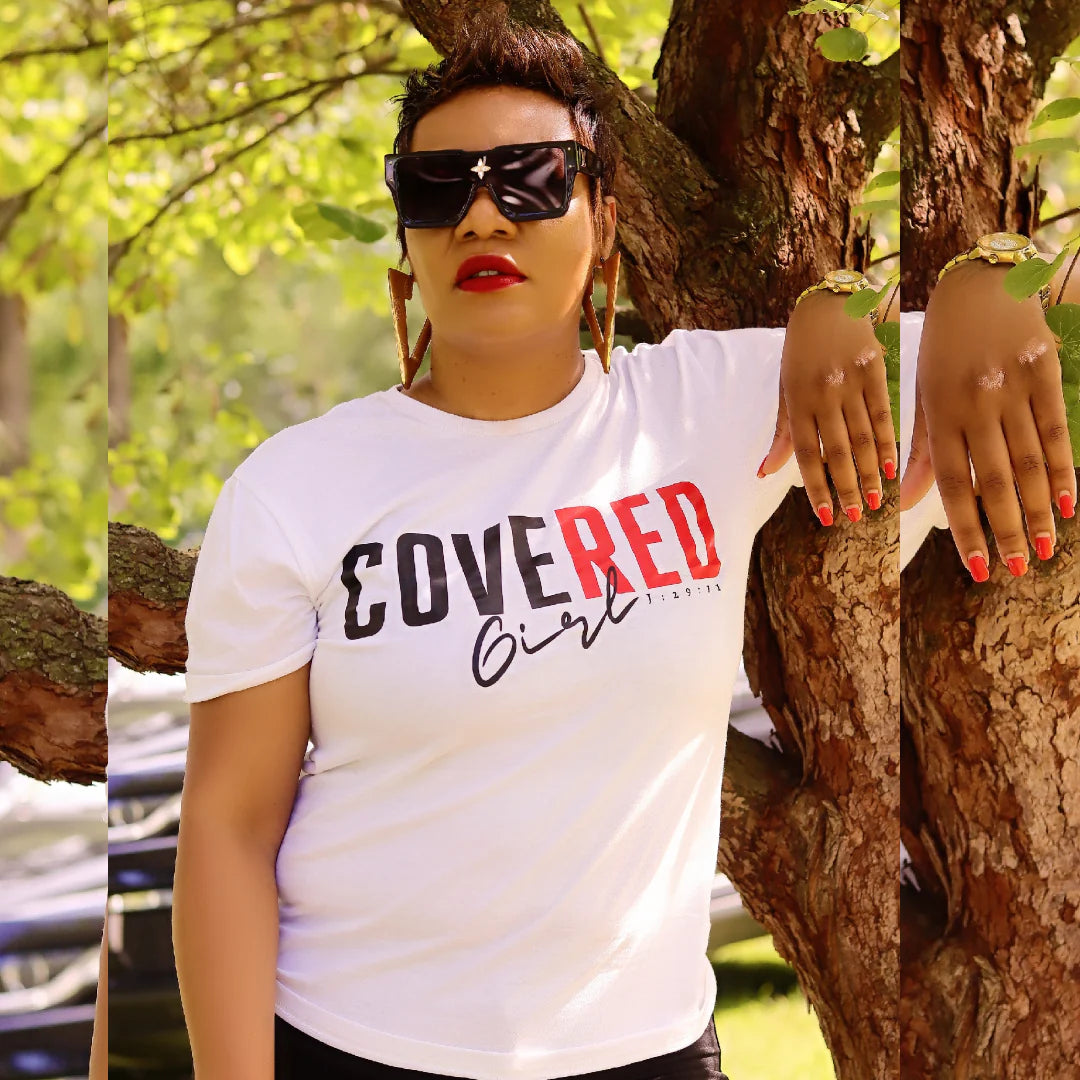 Covered Girl Script J:29:11 T-shirt (White