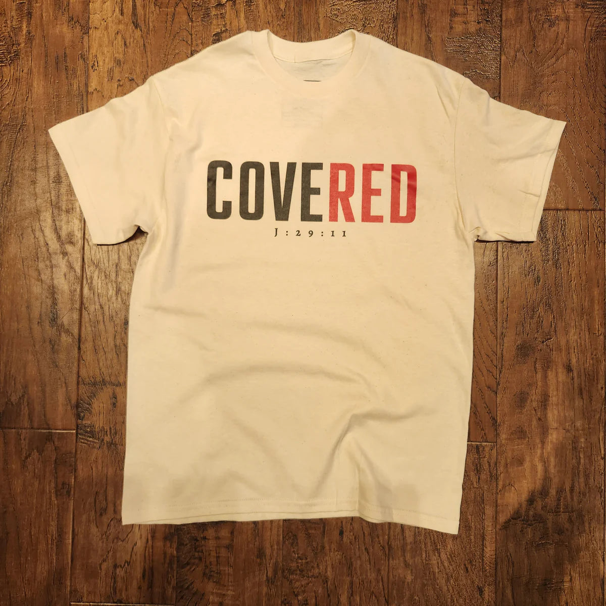 (Tan) Covered J:29:11 Statement T-shirt