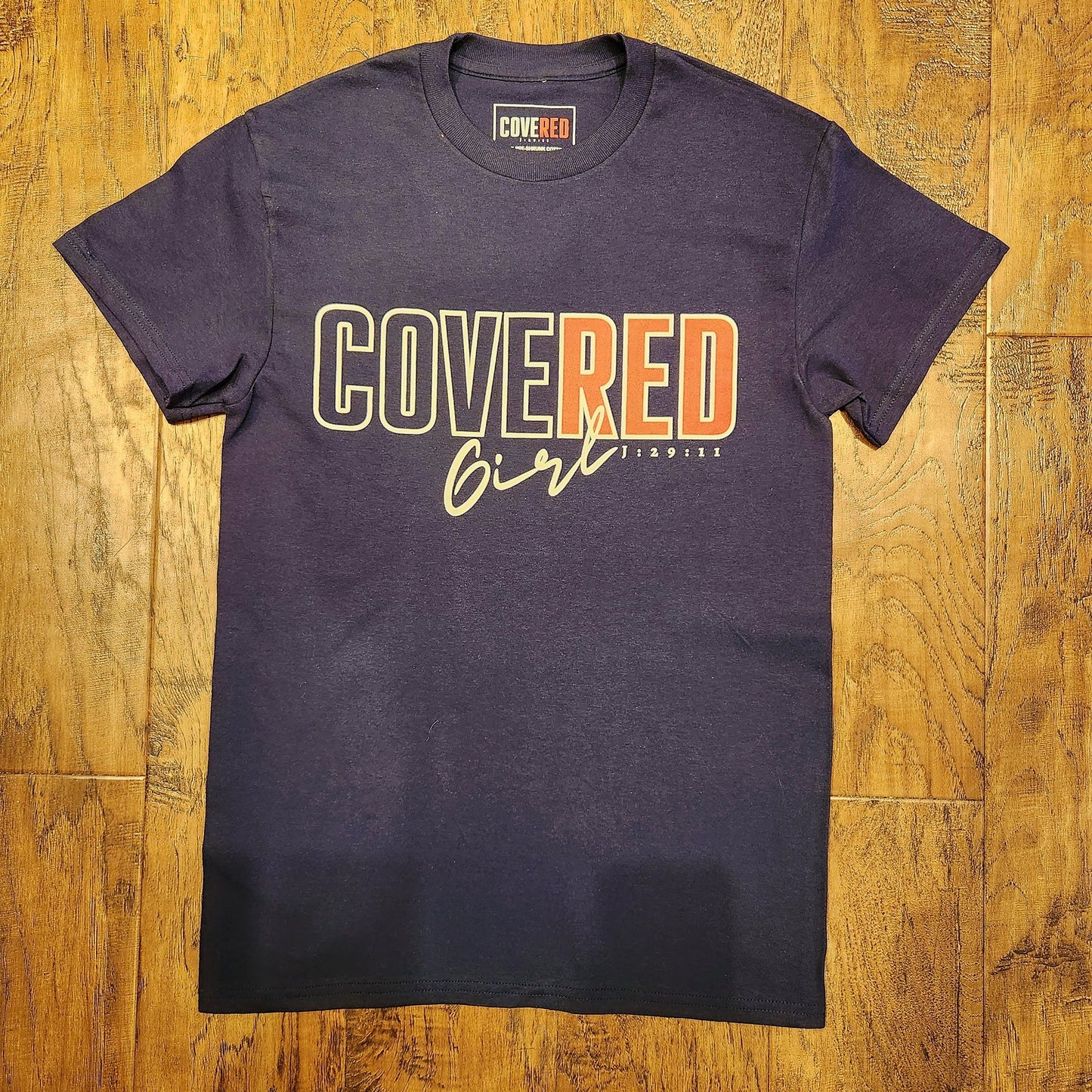 Covered Girl Script J:29:11 T-shirt (Navy)