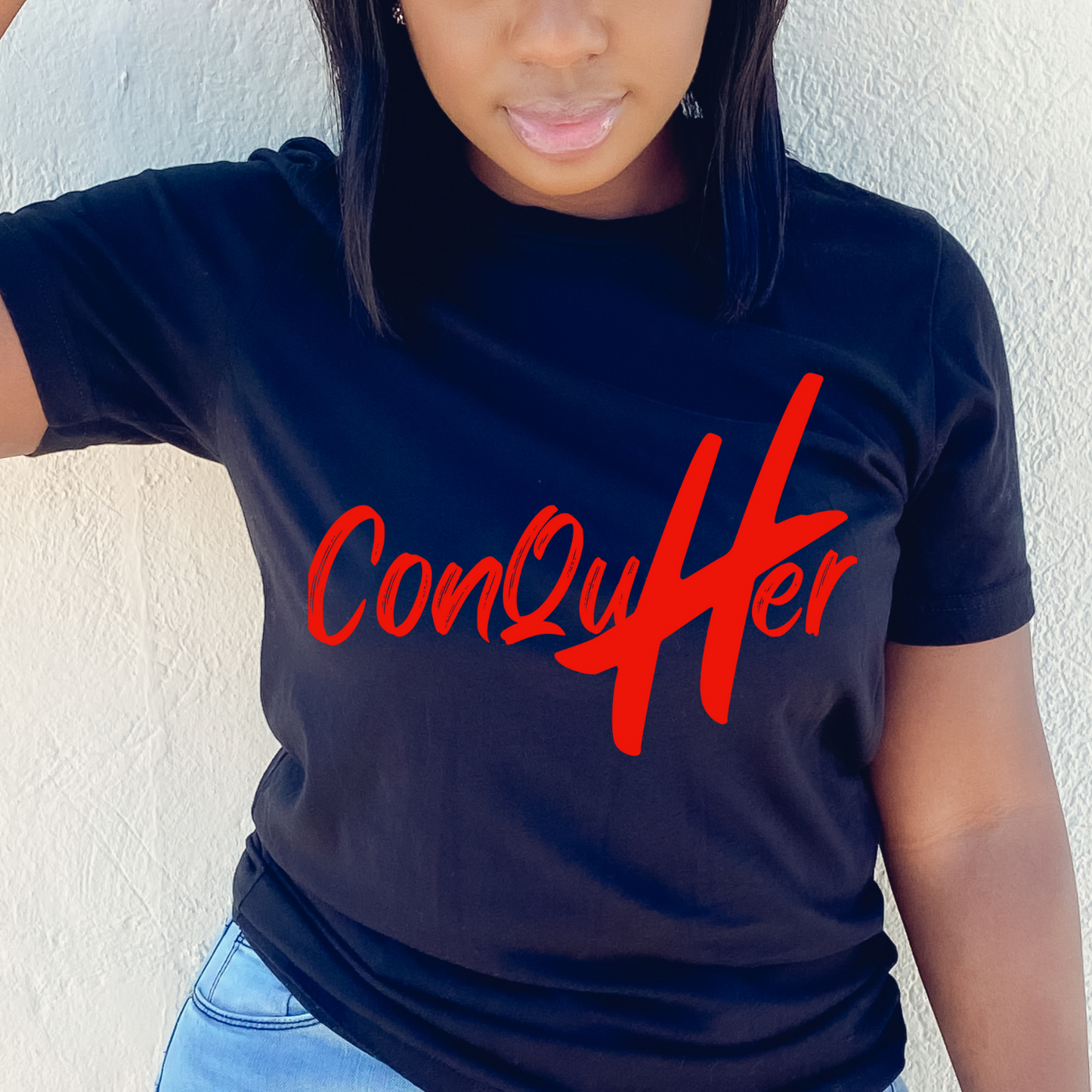 ConqueHer Signature T-shirt (Blk/Red)