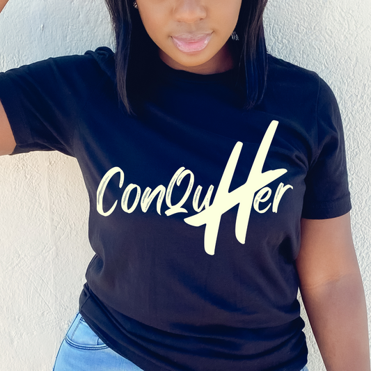 ConqueHer Signature T-shirt (Blk/Wht)