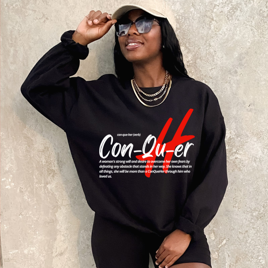 ConqueHer Statement Sweatshirt (Blk)