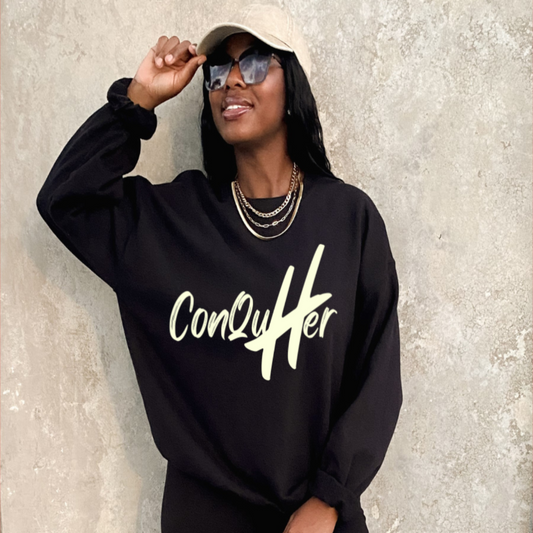 ConqueHer Signature Sweatshirt (Blk/Wht)